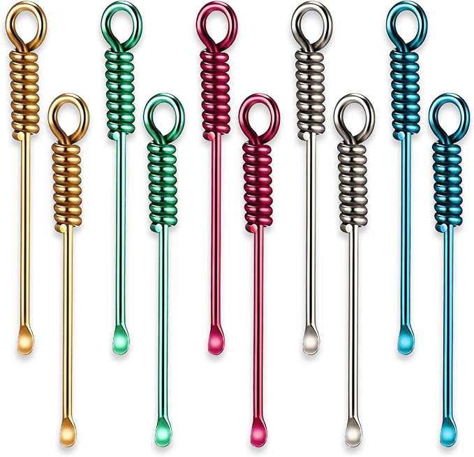 10Pcs Mini Spoon Tiny Shovel Spoon Portable Scoop Pendant Tiny Powder Spoons by Dcoteh