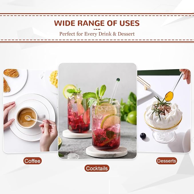 Glass Spoons for Coffee, Reusable Coffee Spoons for Coffee Bar, Tea & Dessert - Image 3