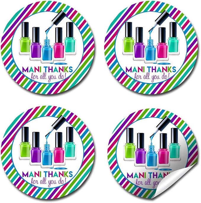 “Mani Thanks” Teacher, or Employee Appreciation Thank You Sticker Labels - Image 7