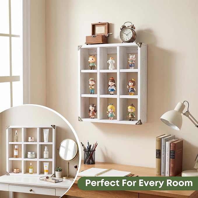 9 Slot Coffee Mug Display Rack - 17in Wall Mounted | Solid Wood - Image 8
