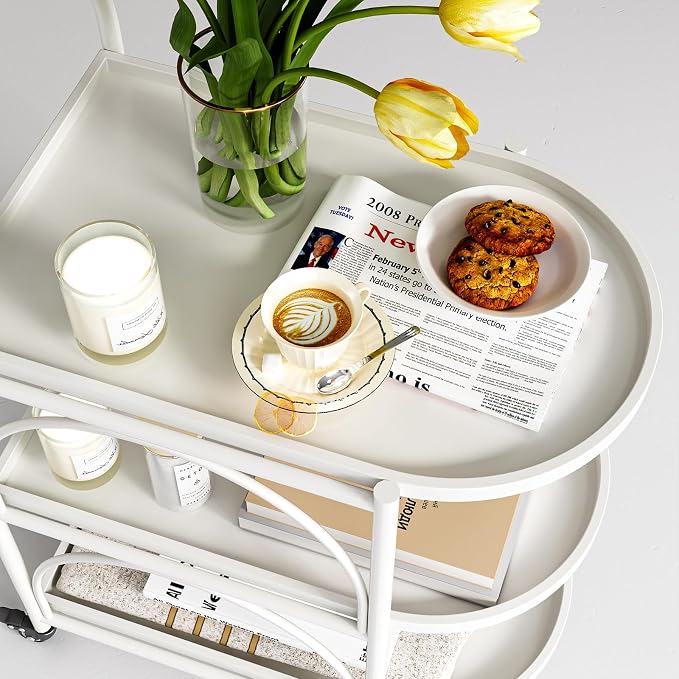 Bar Cart, Metal Serving Cart for The Home, Small Coffee Cart, Drink Cart - Image 4
