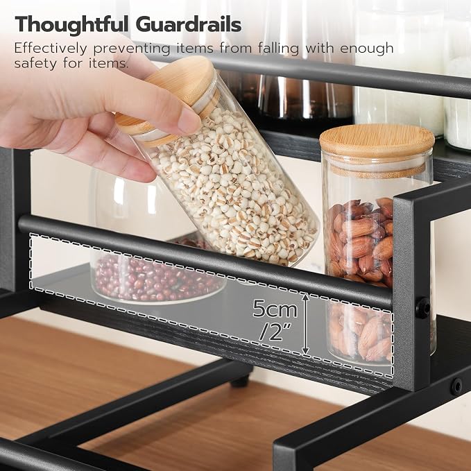 HOOBRO Coffee Syrup Rack Organizer, 3-Tier 12-Bottle Syrup Holder Stand - Image 6