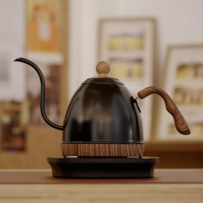 Electric Stainless Steel Gooseneck Kettle Temperature Control Variable by BariSmate
