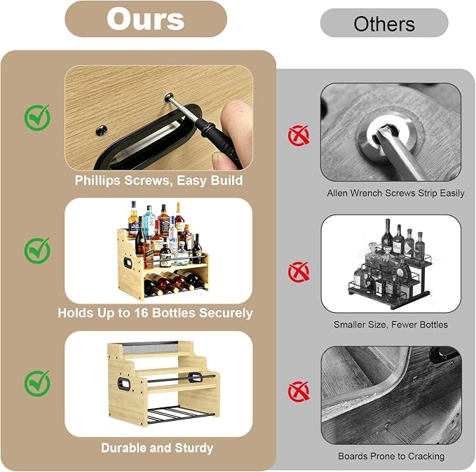 4-Tier Wood Display Shelf Wine Rack - Image 4