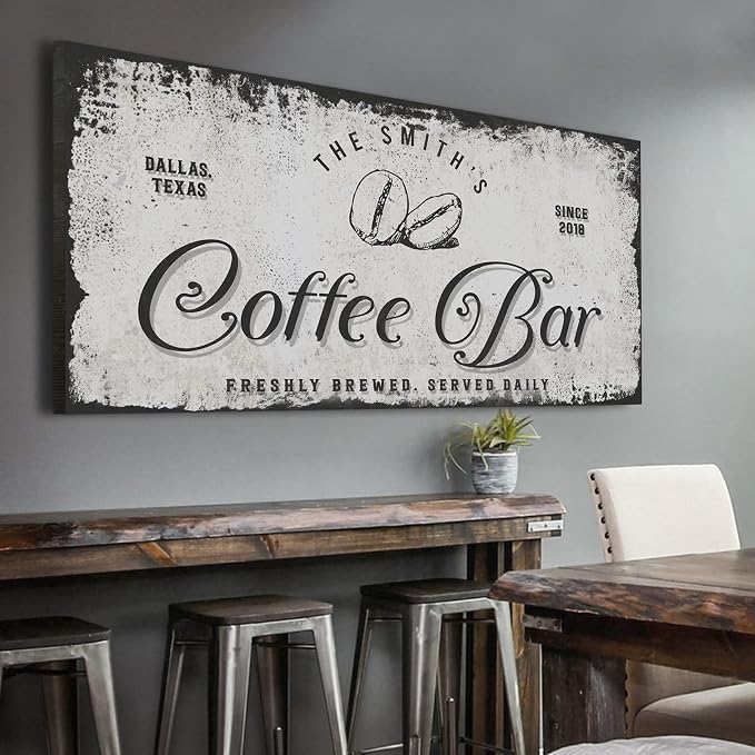 TAILORED CANVASES Custom Coffee Bar Sign by TAILOREDCANVASES