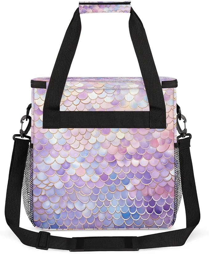 Mermaid Scales Coffee Maker Carring Bag, Large Insulated Storage Organizer Case - Image 5