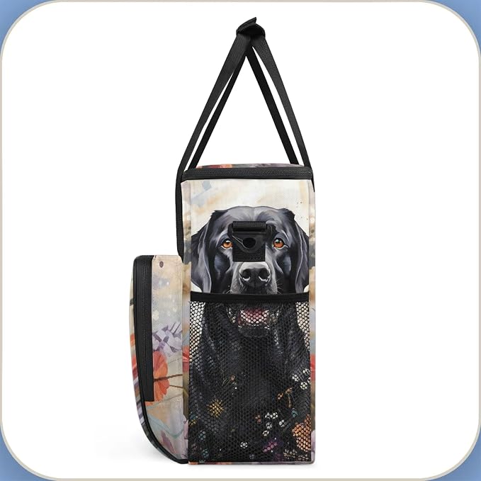 Black Labrador Dog Coffee Maker Carring Bag, Large Insulated Storage Organizer - Image 4