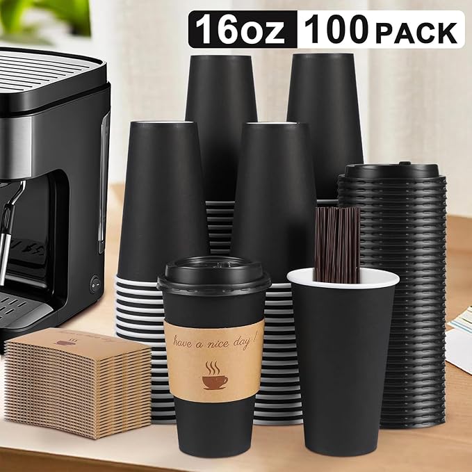 Clawsoff 100 Pack 16 oz Coffee Cups - Image 3