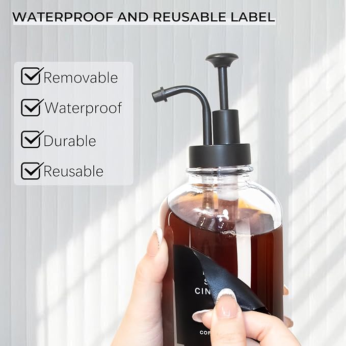 Coffee Syrup Dispenser for Coffee Bar, 16.9 oz 500ml Syrup Pump Dispenser - Image 7