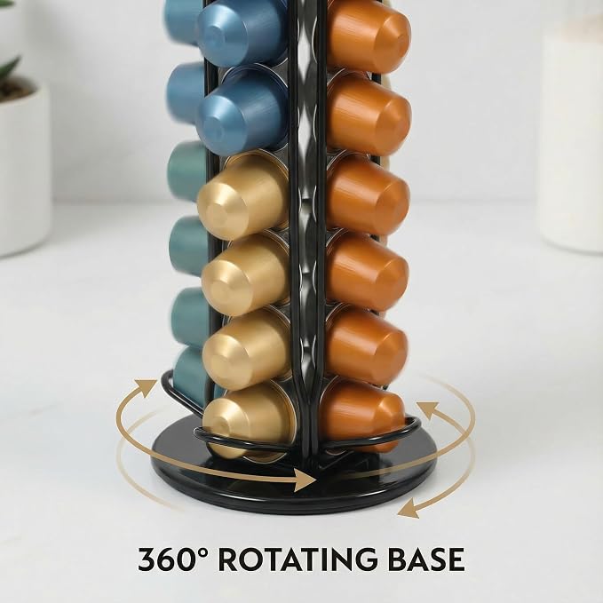 Coffee Pod Holder for Nespresso OriginalLine Capsules, Rotating Carousel Coffee - Image 3