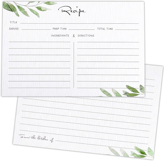 Outus 50 Pieces 4x6 Recipe Cards, Double Sided Blank Cards by Outus