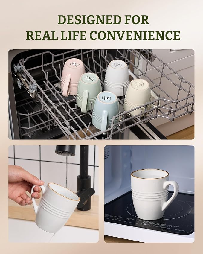 famiware Jupiter Coffee Mugs Set of 6, 13oz Coffee Mug, Microwave and - Image 5