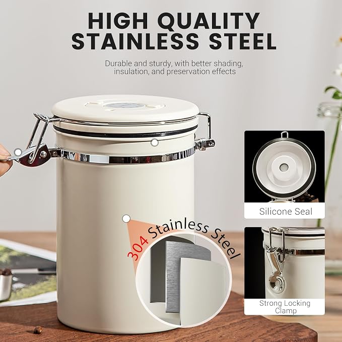 Airtight Coffee Container with Date Tracker & Spoon - Image 4