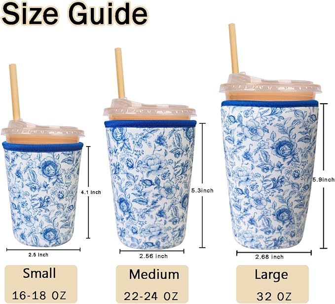Reusable Insulated Sleeve for Iced Coffee Cup, Coffee Neoprene Sleeve for Cold - Image 5