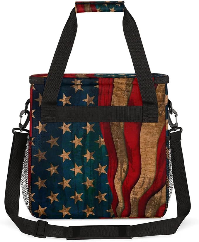 American Flag Coffee Maker Carring Bag, Large Insulated Storage Organizer Case - Image 5