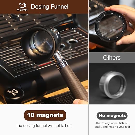 MEION Dosing Funnel, Magnetic Espresso Dosing Funnel Coffee Funnel, Espresso - Image 3