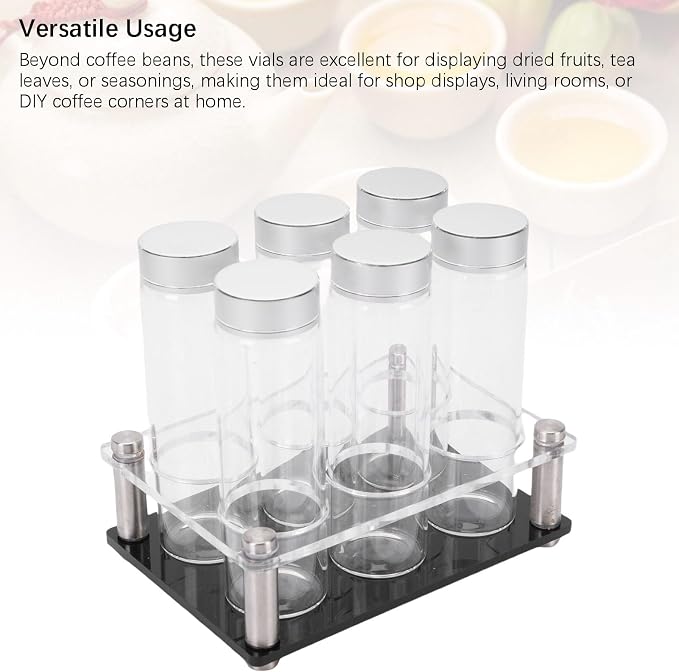 6PCS Coffee Beans Storage Tubes, Coffee Bean Cellar Dosing Glass Vials - Image 5