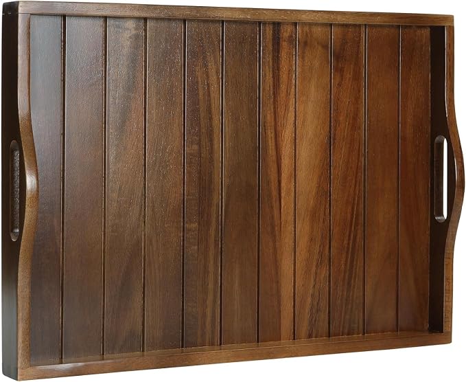Large Acacia Wooden Serving Tray by JoyGrace