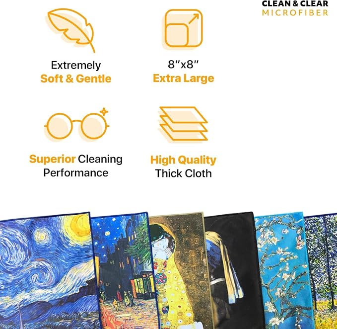 Large Microfiber Cleaning Cloths – Classic Art “Gleaners” Design, Premium Lens - Image 5