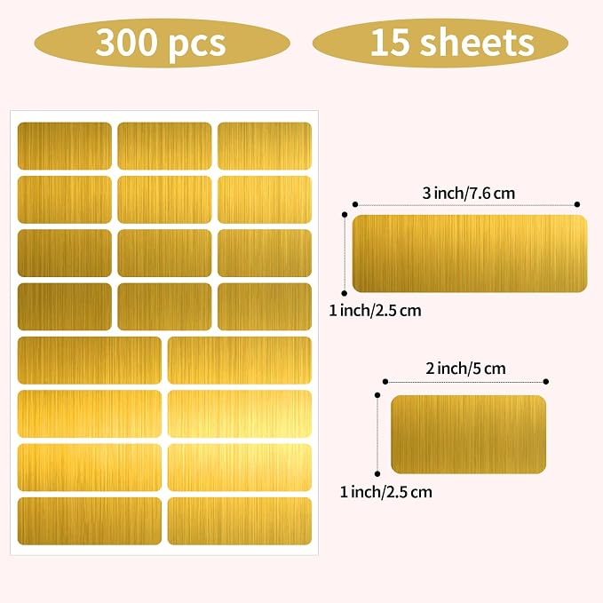 Gold Label Stickers Removable Writable Gift Labels, Matte-Self Adhesive Gold - Image 2