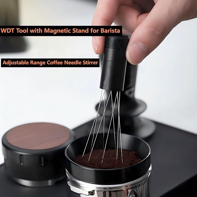 WDT Espresso Coffee Distribution Tool Magnetic Stand Adjustable Barista Needle - Image 2