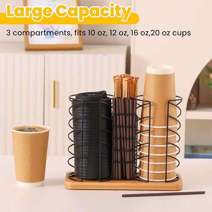 Coffee Station Organizer for Countertop, Cup and Lid Organizer - Image 4
