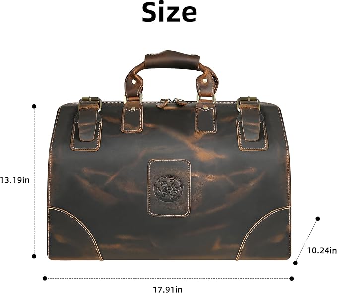 Canvas + Leather Travel Luggage Tote Duffle Gym Suitcase Weekender Overnight Bag - Image 9