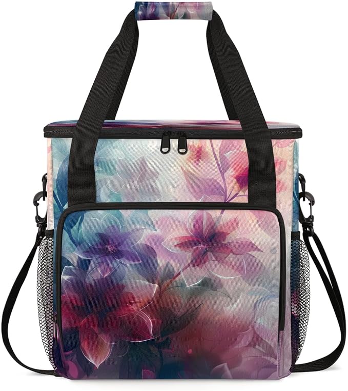 Floral Flower Purple Pink Coffee Machine Bag Compatible by BICUUZHI