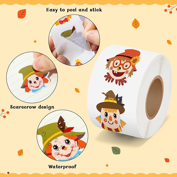 Haooryx Fall Scarecrow Sticker Rolls - Image 3