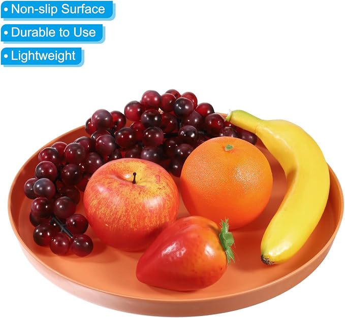PATIKIL 12" Round Restaurant Serving Trays, 2 Pack Non-Slip Food Service Tray - Image 4