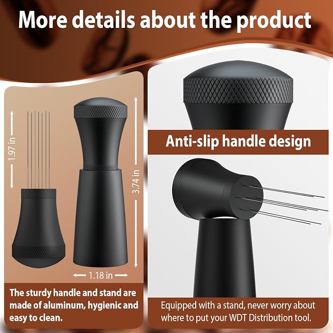 WDT Espresso Distribution Tool 0.35mm 7-needle ultra-fine coffee cloth aluminum - Image 4
