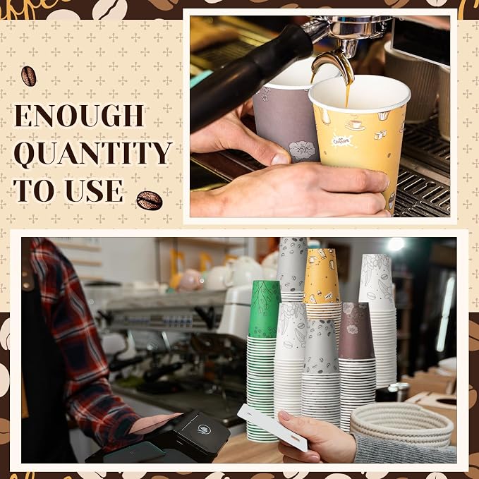 Ziliny 100 Sets 12 oz Disposable Coffee Cups - Image 6