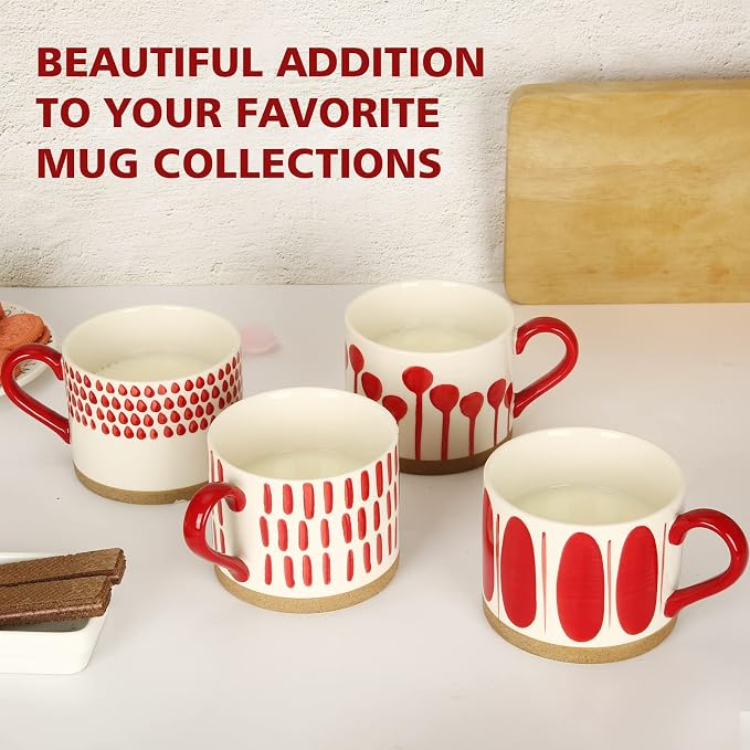 Koja 16 oz Premium Hand Painted Porcelain Ceramic Mug Set, Large Coffee & Tea - Image 6