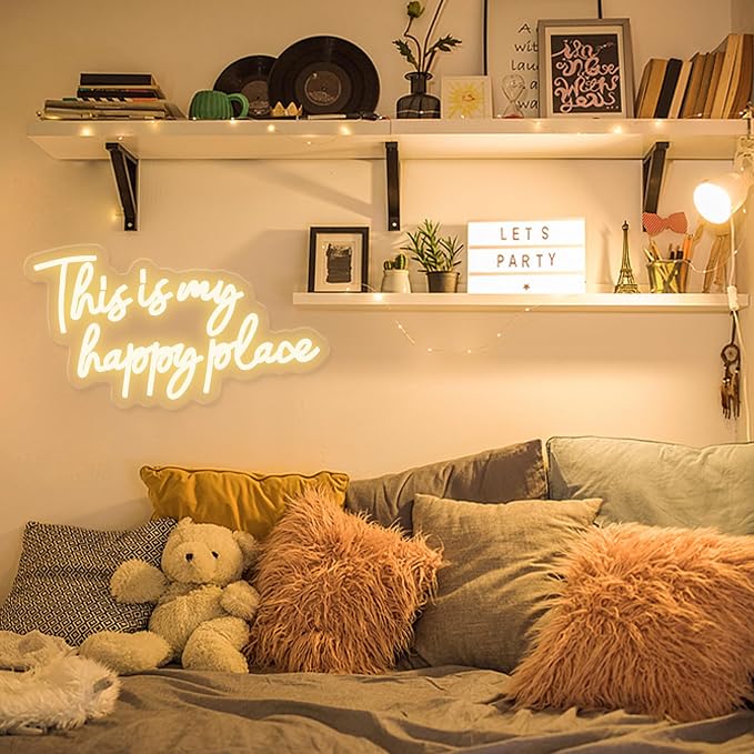 This is My Happy Place Neon Sign, Warm White Neon Lights - Image 7