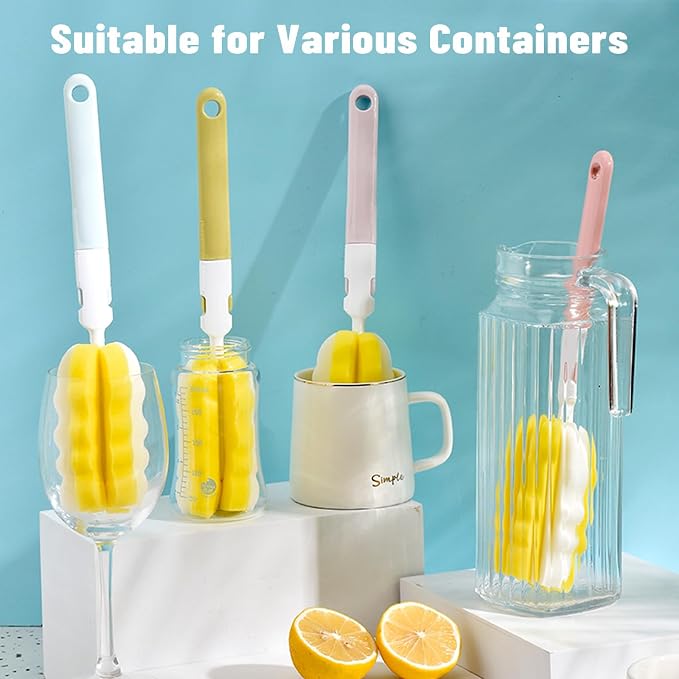 INVODA Bottle Brush 4Pack Long Handle Cup Cleaner Brush Whit Straw Brushes - Image 7