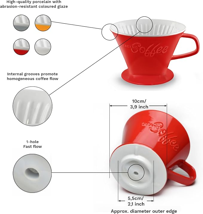 Creano Porcelain Coffee Dripper Stone Grey - Image 5
