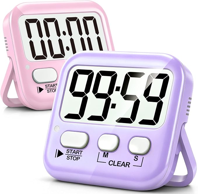 Antonki 2 Pack Digital Timer for Kids, Magnetic Countdown Kitchen Timers for by Antonki