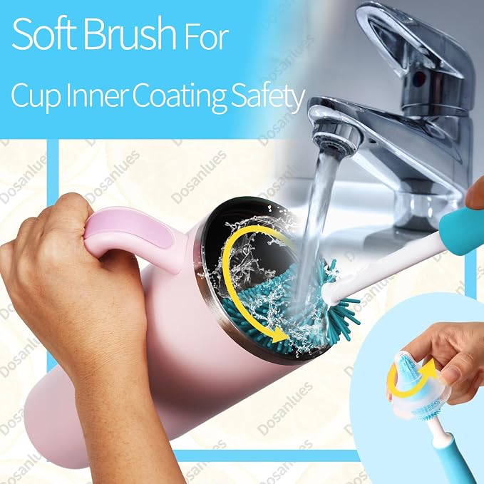 8Pcs Water Bottle Cleaner Brush, 4 in 1 Bottle Gap Cleaner and Long Handle - Image 2