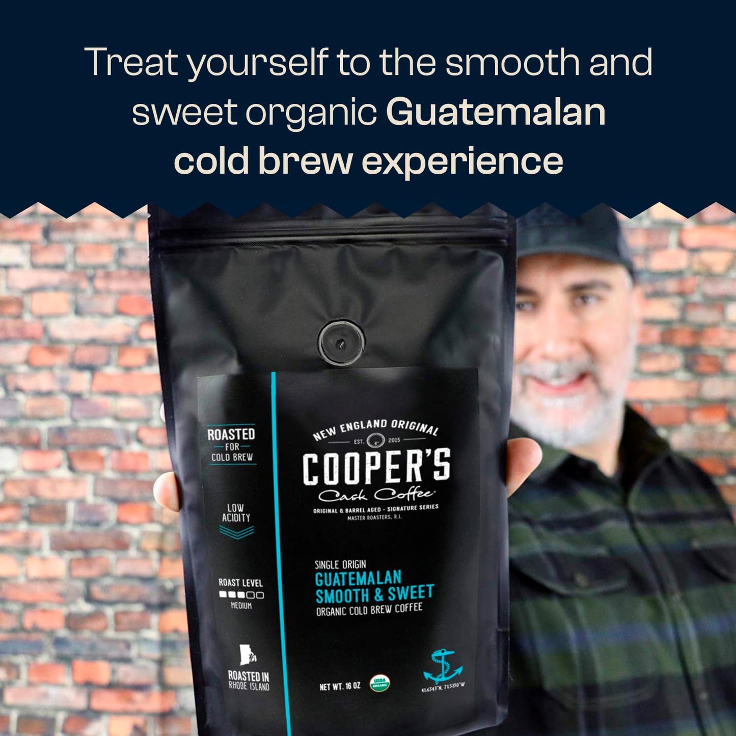 Organic Cold Brew Coffee - Guatemalan Coffee Beans Crafted For Cold Brewing - Whole Bean or Coarse Grind, Medium Roast, 2 lb