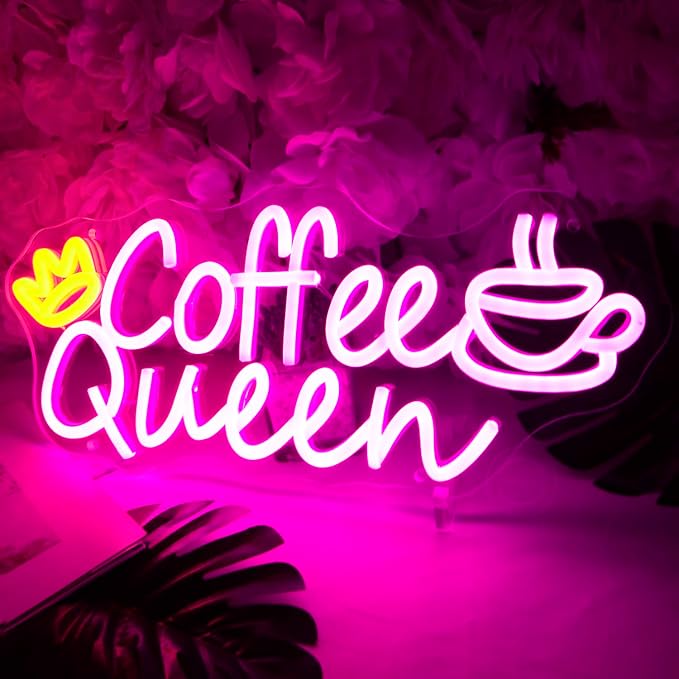 Britrio Coffee Queen Neon Sign for Home Cafe Bar Kitchen Dinning Room Light - Image 3