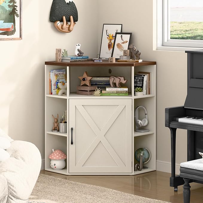 Vabches Corner Cabinet, Corner Storage Shelf - Image 7