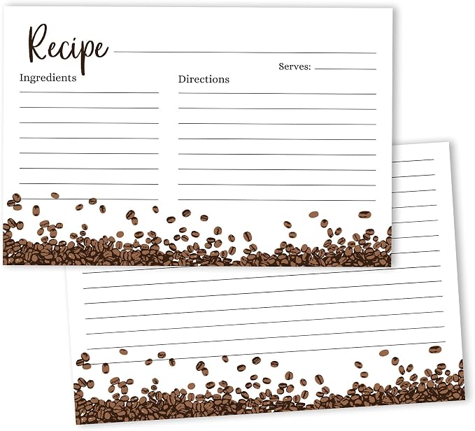 4x6 Inch Recipe Cards, Thick Double Sided Premium Card Stock- Modern Style by Inkdotpot