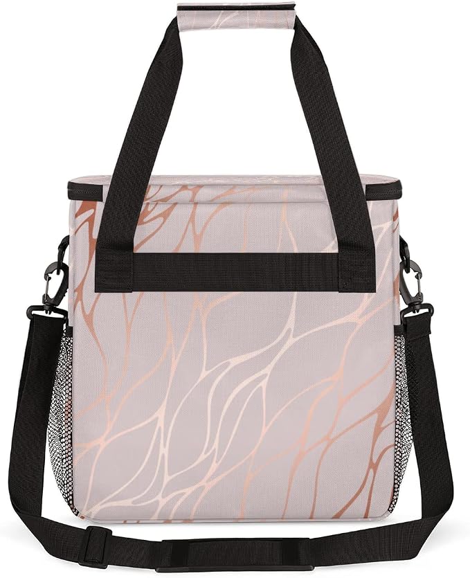 Abstract Rose Gold Marble Coffee Maker Carring Bag Travel Storage Tote Bag - Image 5