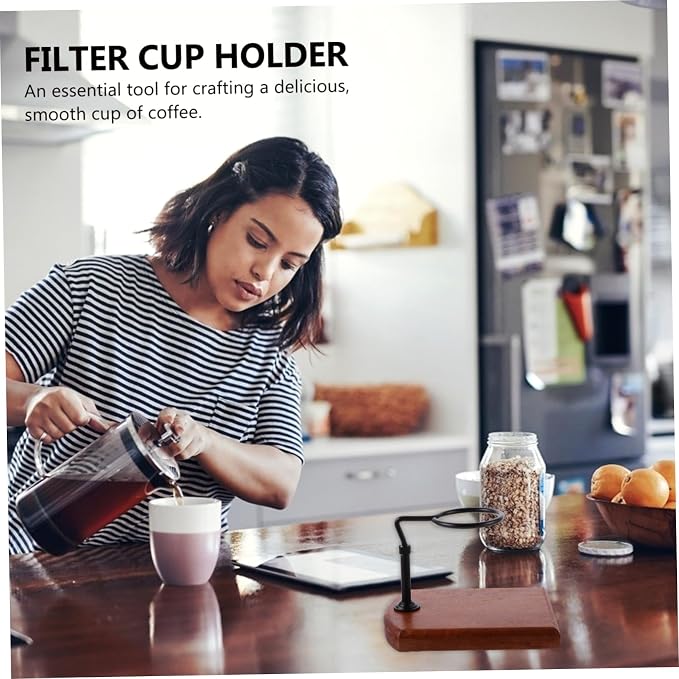 1pc Wood Coffee Dripper Stand Height Base Coffee Filter Holder - Image 5