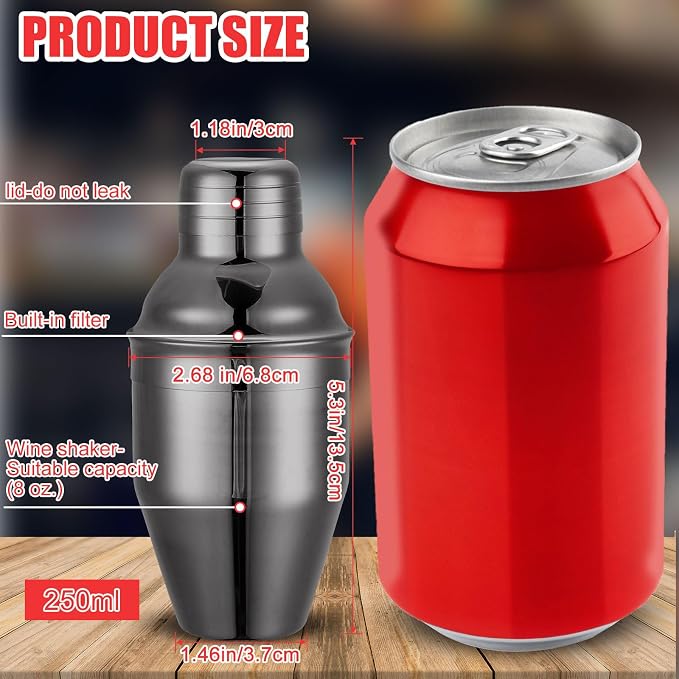 Nitial 6 Pcs Bar Cocktail Shaker Professional Stainless Steel Martini Drink - Image 2