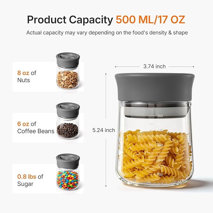 2-Pack Airtight Mason Jar with Silicone Ring, Upgraded Glass Storage Jars with - Image 9