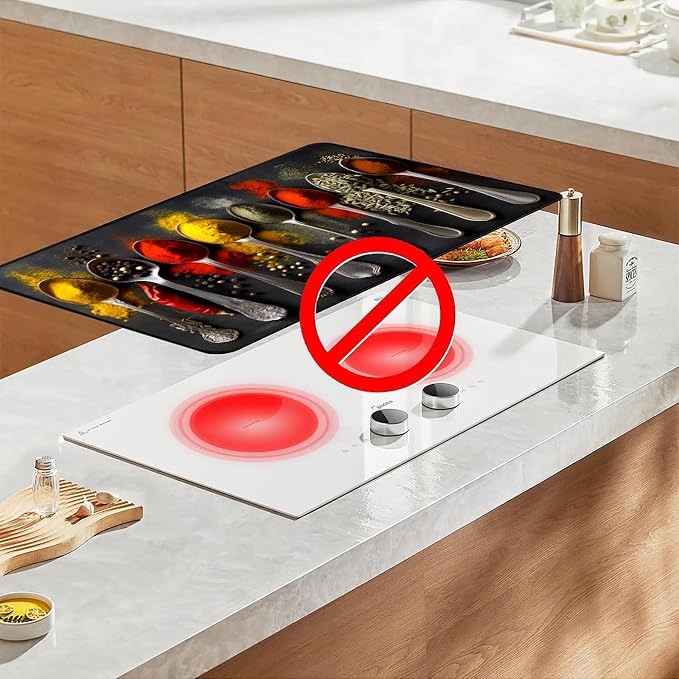 Spice Stove Top Cover 28.3 x 20.5 Inches, Heat Resistant Glass Stove Protector - Image 7