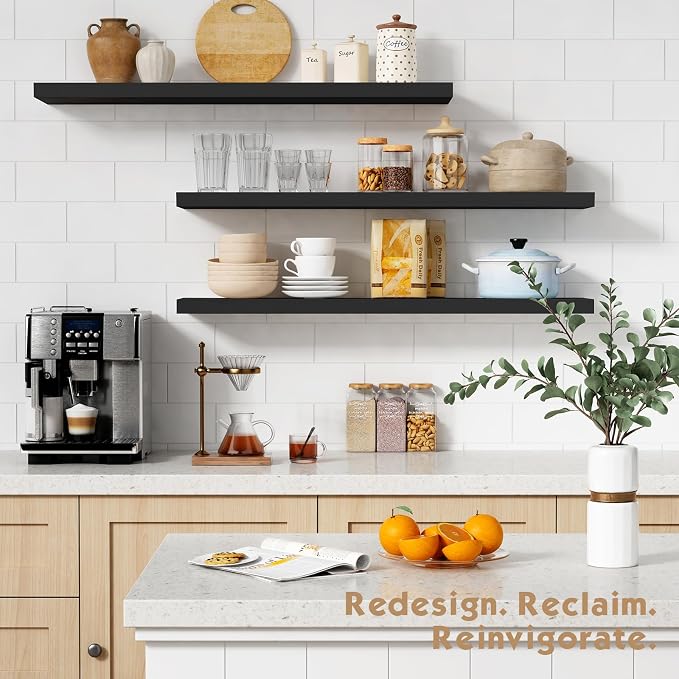 Forbena Large Floating Shelves for Wall 36 Inches Long 8 Inch Deep, Heavy Duty - Image 3