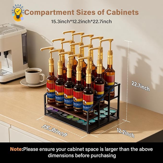 kimilus Coffee Syrup Rack Organizer, 4-Tier 12 Bottle Syrup Rack - Image 4