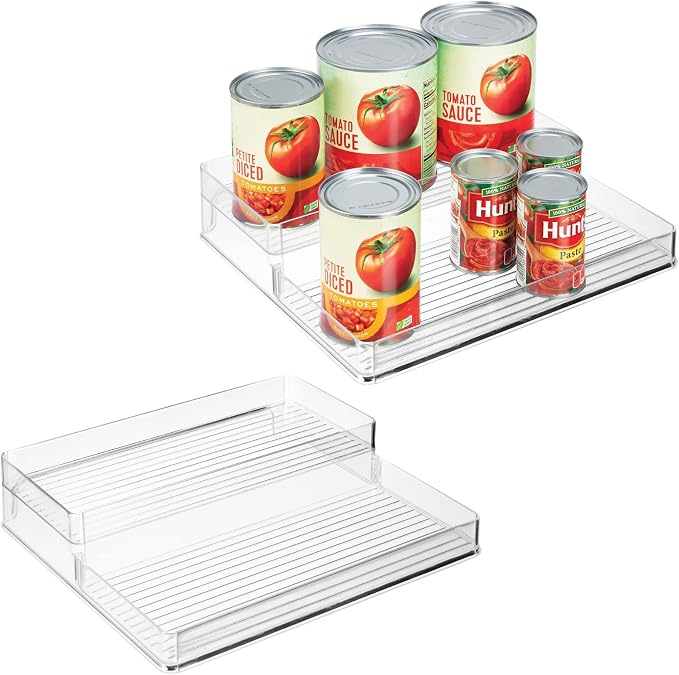 mDesign Plastic Kitchen Food Storage Organizer Shelves, Spice Rack Holder by mDesign